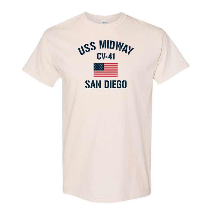 USS Midway Museum Collegiate Flag T-Shirt