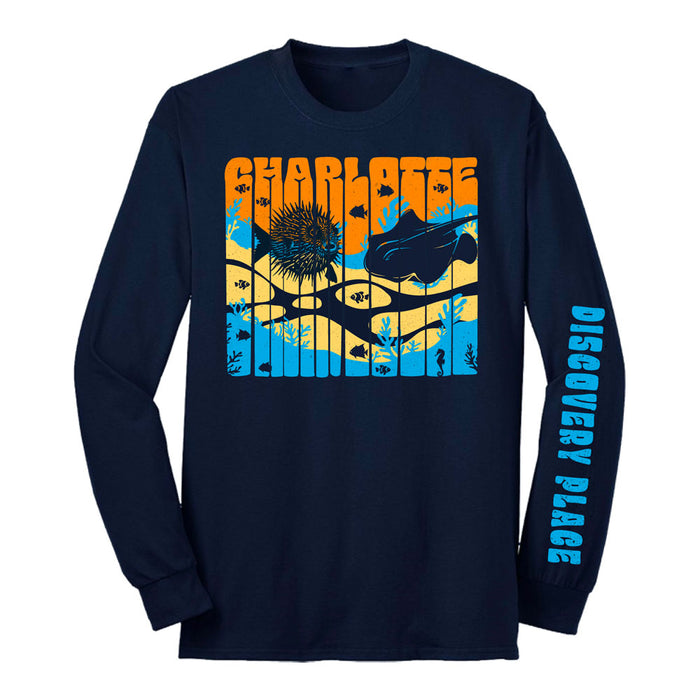 Underwater Drop Letters Long Sleeve T-shirt