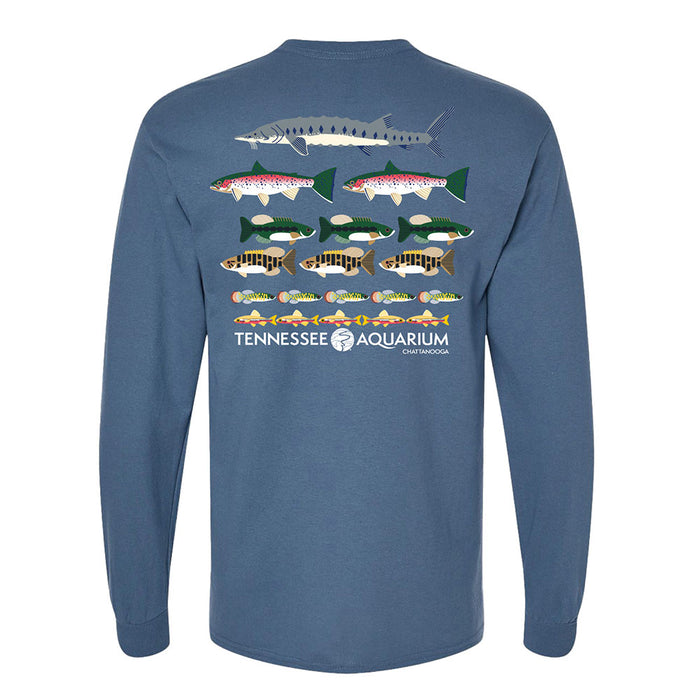 Tennessee Aquarium Row Fish Long Sleeve T-Shirt