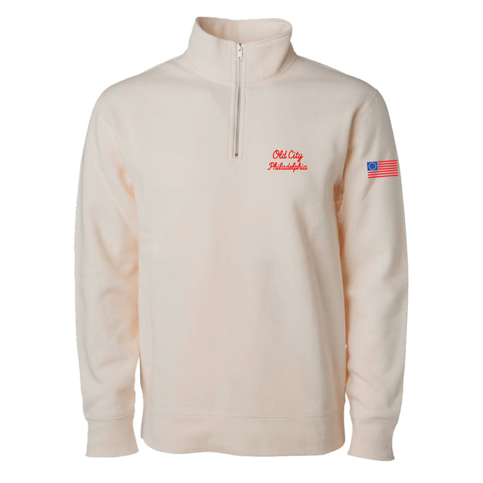 Old City Flag Women's Quarter Zip Sweatshirt