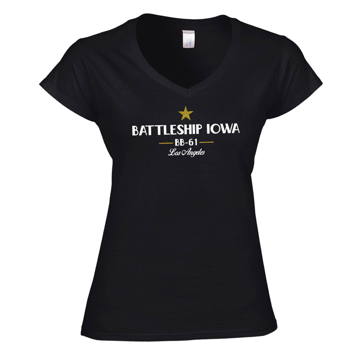 Battleship IOWA Women's V-Neck T-Shirt