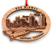 USS Midway San Diego Skyline Wood Christmas Ornament