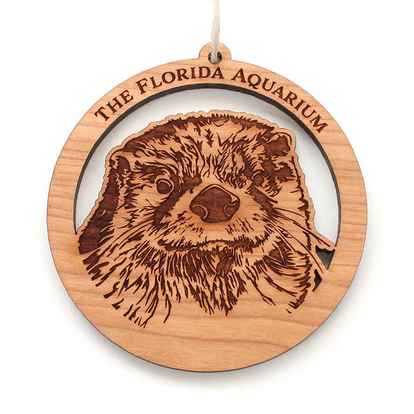 Handmade Sustainable wooden River Otter Christmas Ornament