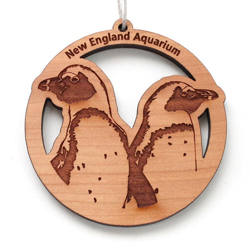 New England Aquarium Penguin Wood Christmas Ornament
