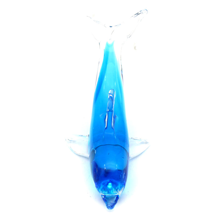 Dolphin Blue Glass Figurine
