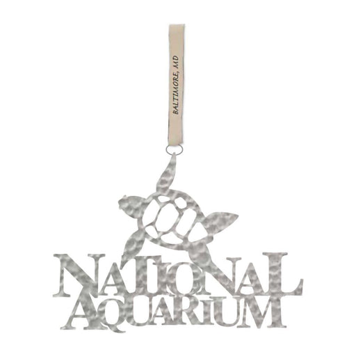 Stainless Steel National Aquarium Sea Turtle Christmas Ornament 
