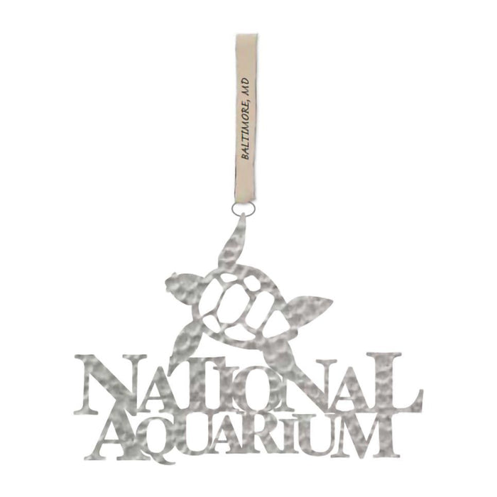 Stainless Steel National Aquarium Sea Turtle Christmas Ornament 
