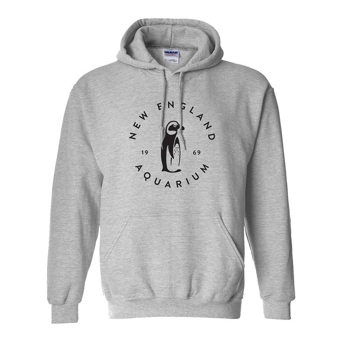Adult Hooded Sweatshirt Simple Penguin - New England Aquarium