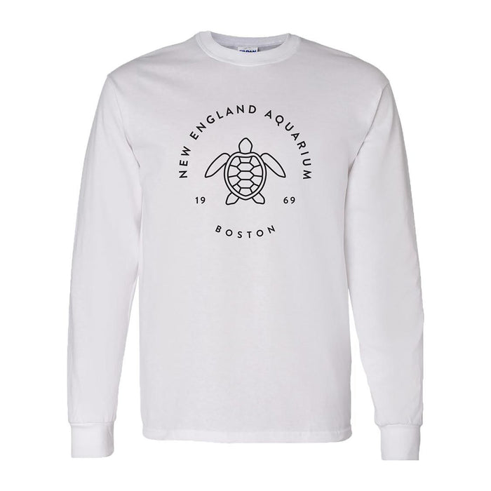Ault Long Sleeve White Tee Simple Turtle Logo