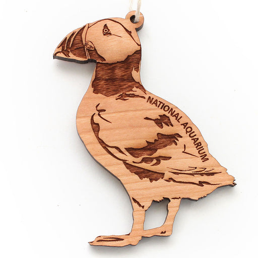 Wood Puffin Christmas Ornament - National Aquarium