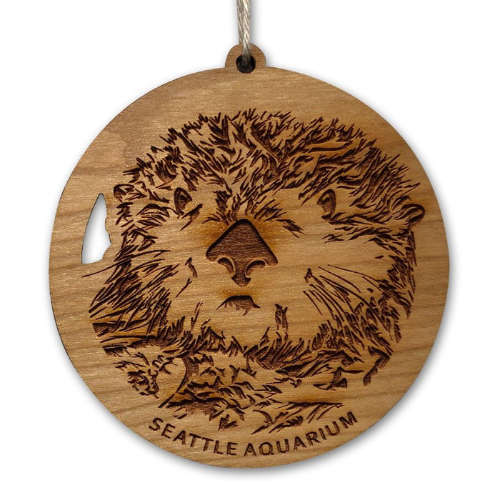 WOODEN SEA OTTER ORNAMENT - Seattle Aquarium