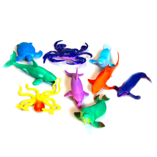 Bright PVC Aquatic Sealife Figures with Reusable Zipper Polybag