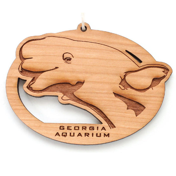 Beluga Whale Wood Ornament - Georgia Aquarium