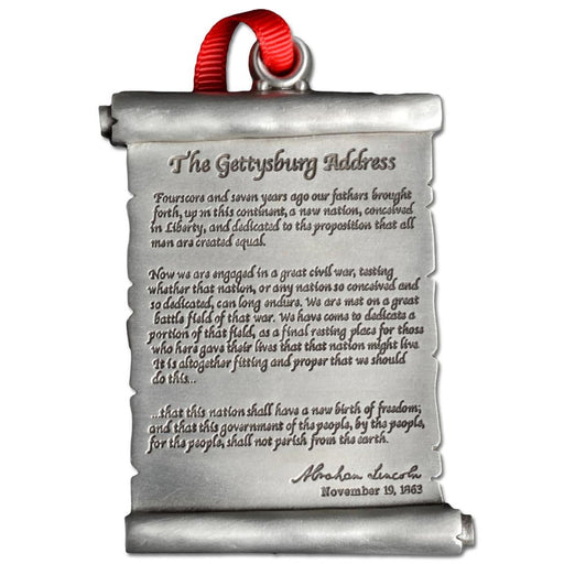 Gettysburg Address Pewter Christmas Ornament