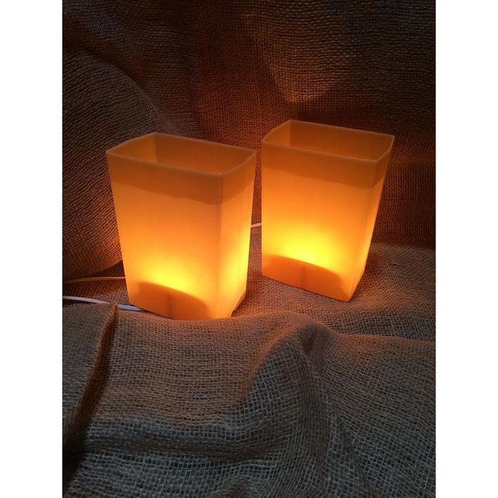 Brown Luminary with Votive Candle