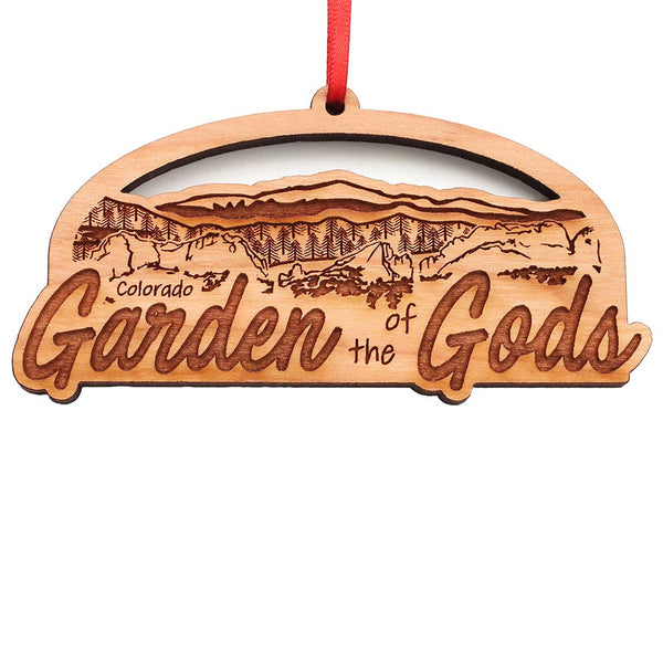Garden of the Gods Scene Wood Christmas Ornament