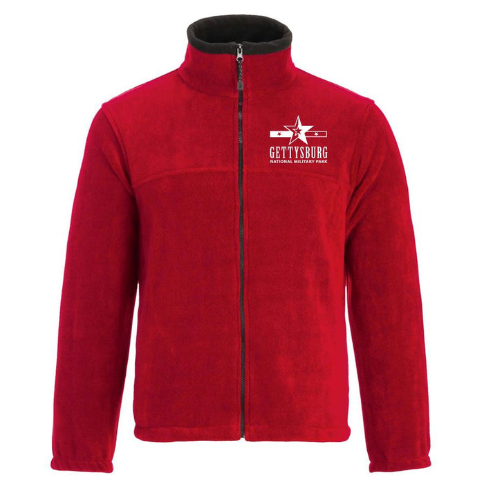 Adult Red Gettysburg Star Logo National Military Park Warm Fleece Jacket