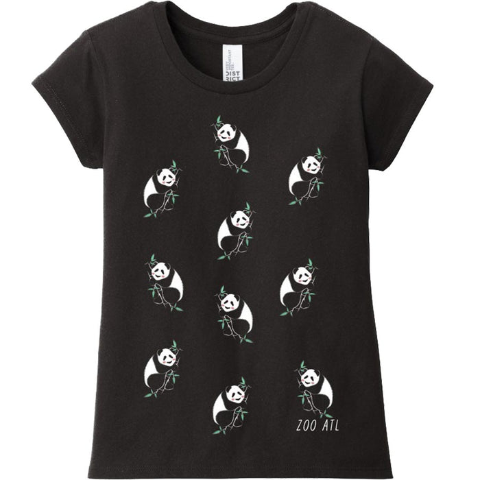 Girls Zoo Atlanta Panda Bear Print Tee Shirt