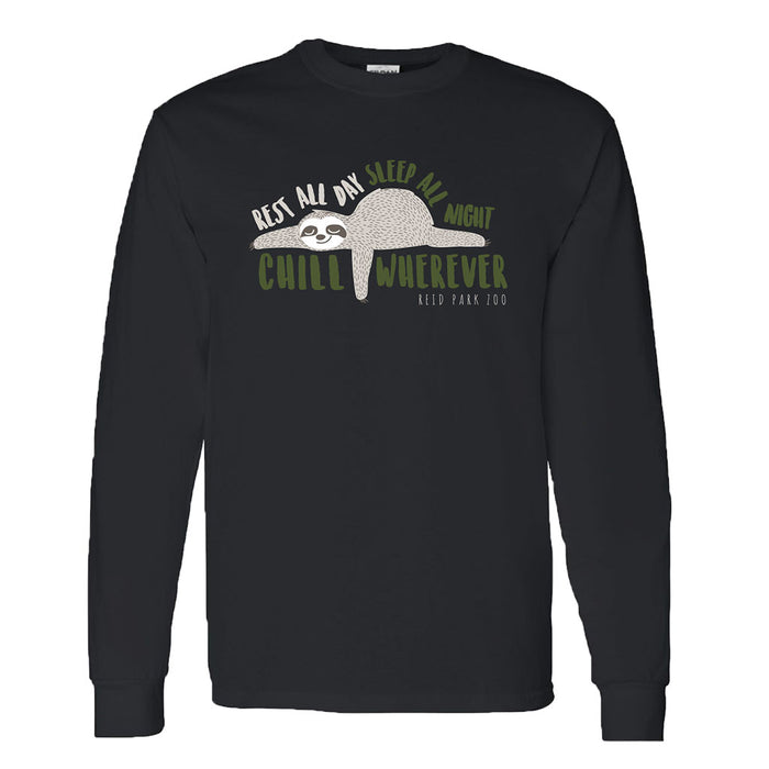 Reid Park Zoo Chill Wherever Sloth Long Sleeve T-Shirt