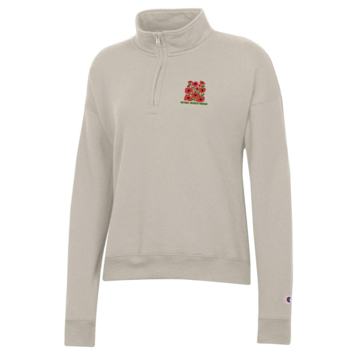 National Infantry Museum Poppies Women's Quarter Zip Sweatshirt