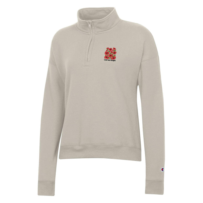 Champion 1/4 Zip Womens Fleece Sweatshirt Poppy