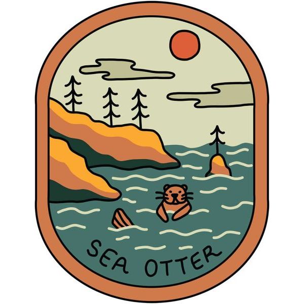 Sea Otter Pacific Coast Vinyl Sticker