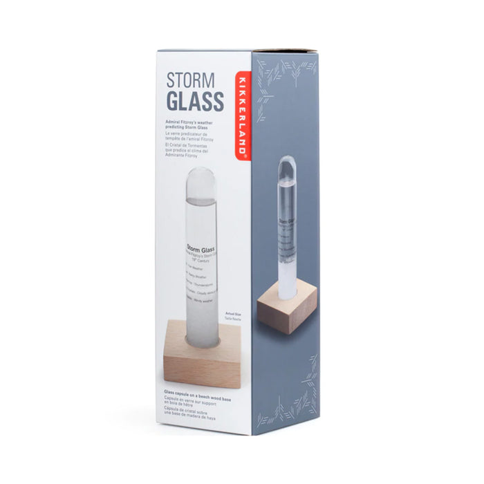Storm Glass Tube with Beachwood Base