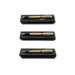 Three Americana Pens and Pencils, each engraved with USS Constitution on the barrel, are displayed in a black case. Shown uncapped (top, middle) and capped (bottom), these classic writing instruments highlight their elegant design.