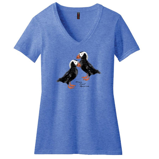 Ladies Short Sleeve Puffin Tee - Oregon Coast Aquarium Logo