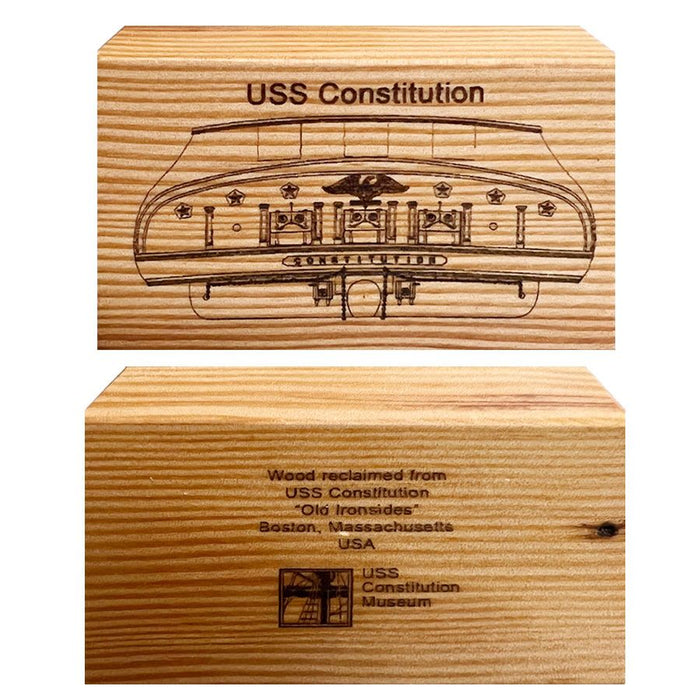 USS Constitution Reclaimed Engraved Wood Blocks