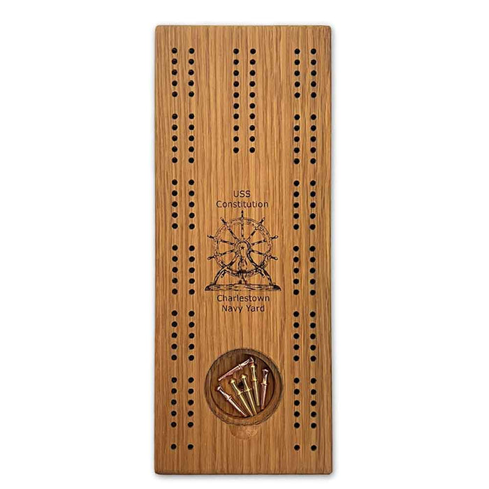 USS Constitution Wood Cribbage Board