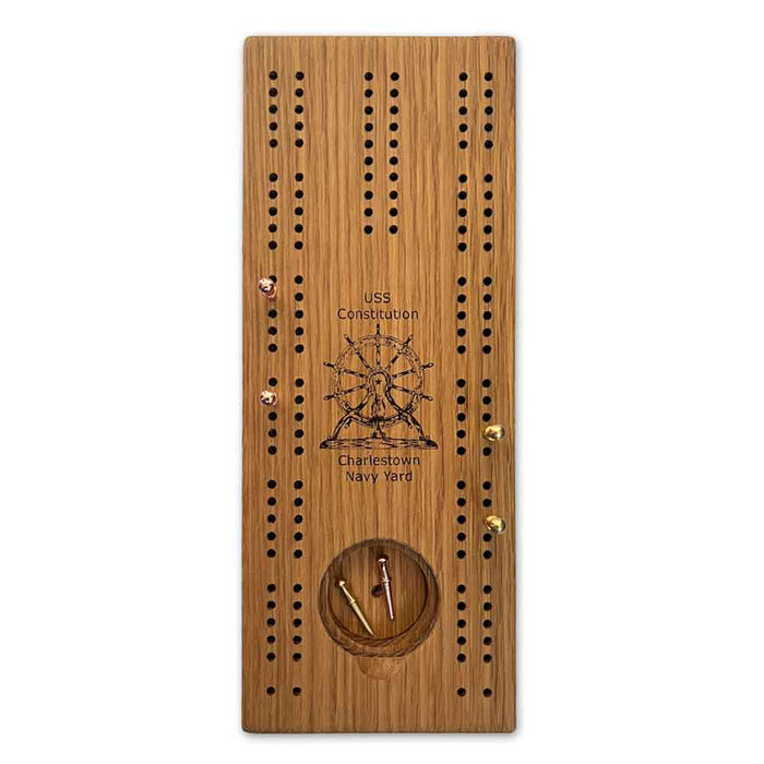 USS Constitution Wood Cribbage Board