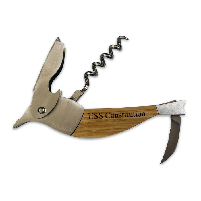 USS Constitution Wood Handled Corkscrew & Bottle Opener