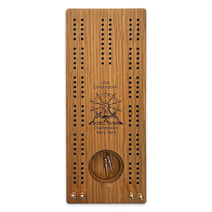 USS Constitution Wood Cribbage Board