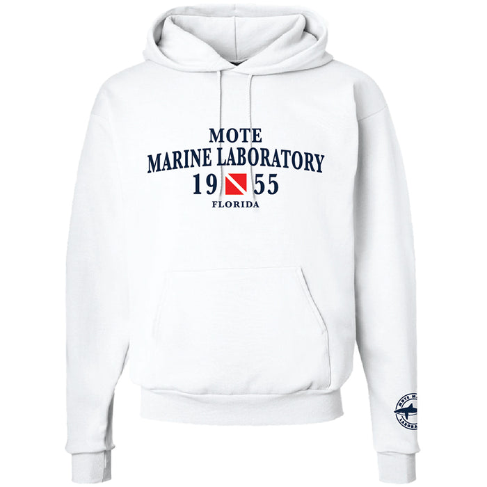 Mote Marine Laboratory 1955 Est Florida - White Hoodie Pullover with Logo