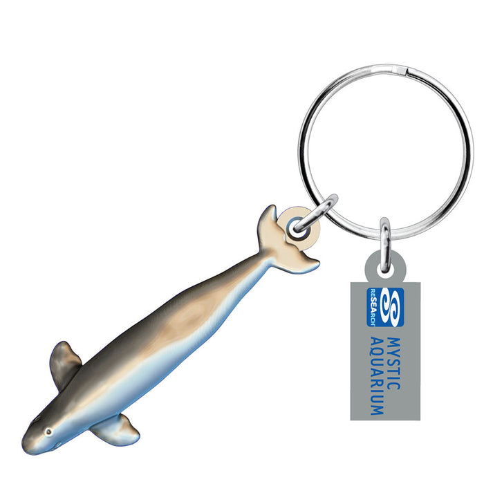 Mystic Aquarium Metal Beluga Keychain