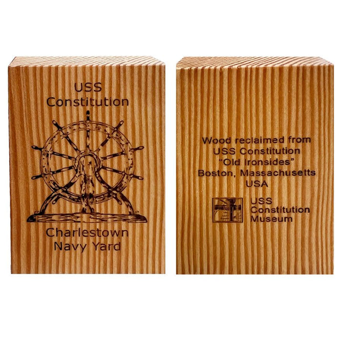 USS Constitution Reclaimed Engraved Wood Blocks