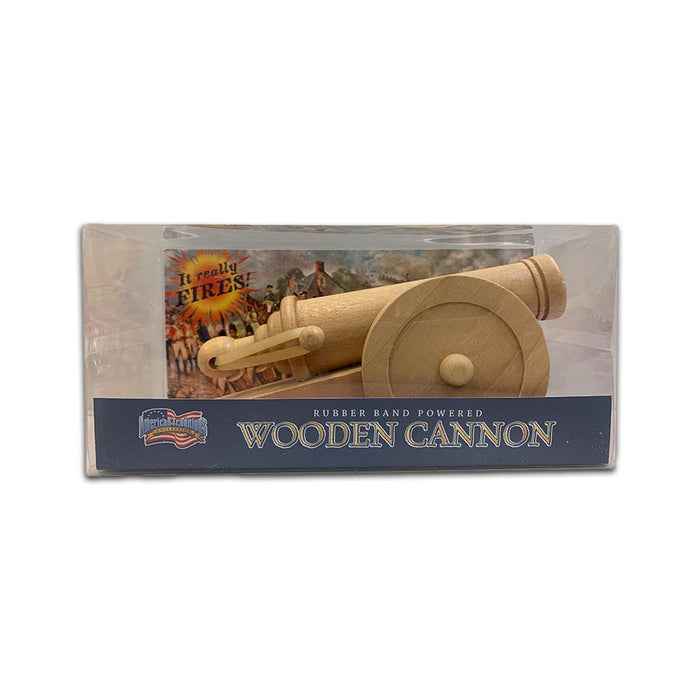Rubber Band Powered Wooden Toy Cannon