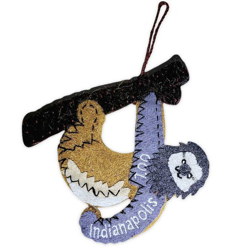 Indianapolis Zoo Sustainable Wool Sloth Christmas Ornament