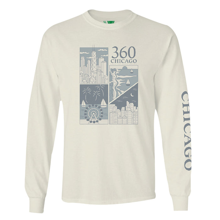 360 Chicago City Icons Long Sleeve T-Shirt