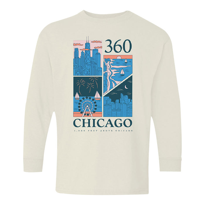 360 Chicago City Icons Youth Long Sleeve T-Shirt