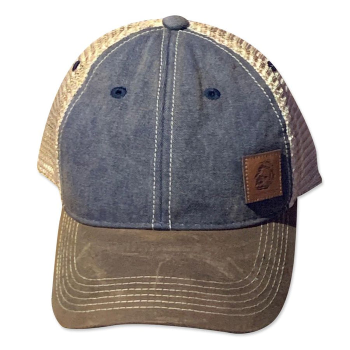 USS Constitution Leather Patch Silhouette Trucker Cap Hat