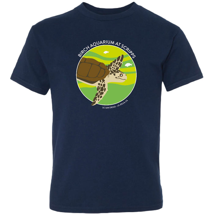 Navy Sea Turtle Youth Tee - Birch Aquarium